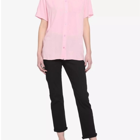 Hot Topic Pink Bow Tie Blouse - Picture 2 of 3